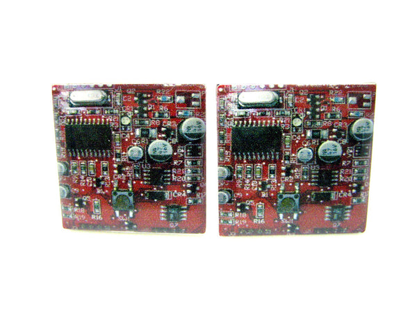 Red Circuitry Cufflinks