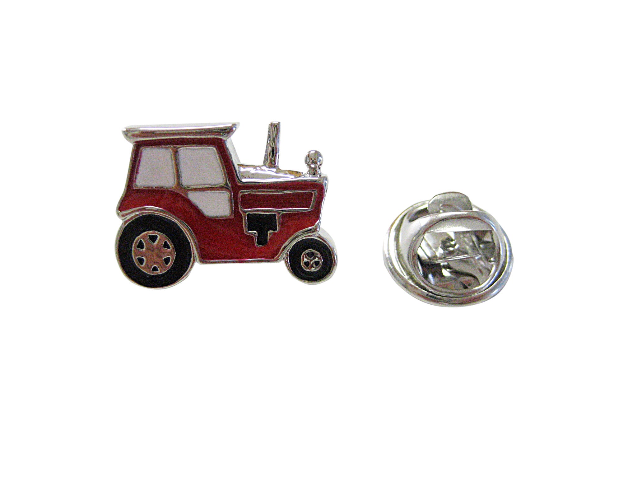 Red Classic Farm Tractor Lapel Pin - Kiola Designs
