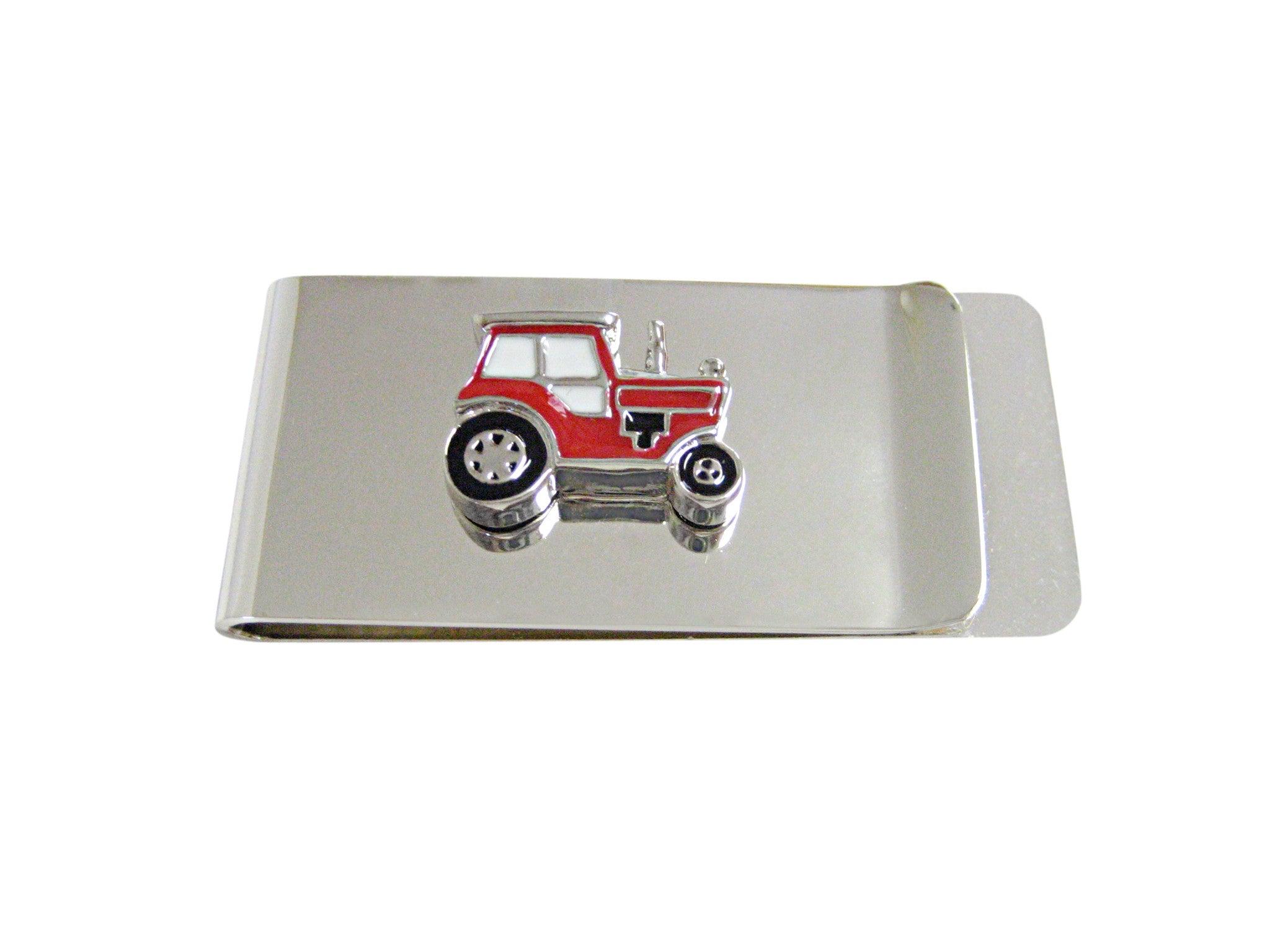 Red Classic Farm Tractor Money Clip