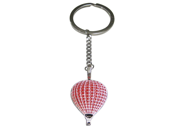 Red Colored Hot Air Balloon Pendant Keychain