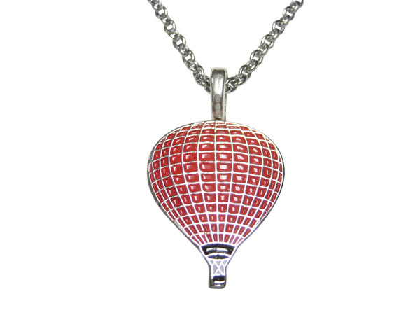 Red Colored Hot Air Balloon Pendant Necklace
