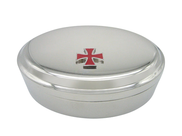 Red Cross Pendant Oval Trinket Jewelry Box