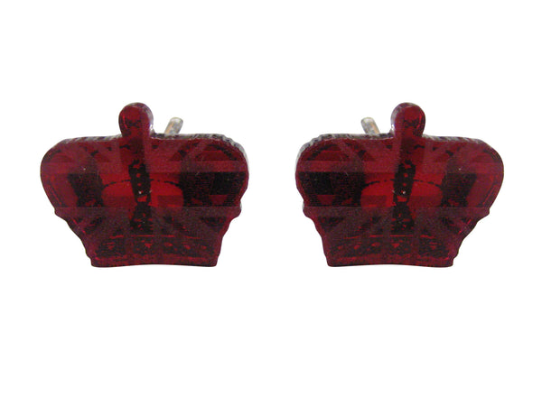 Red Toned Resin Crown Cufflinks