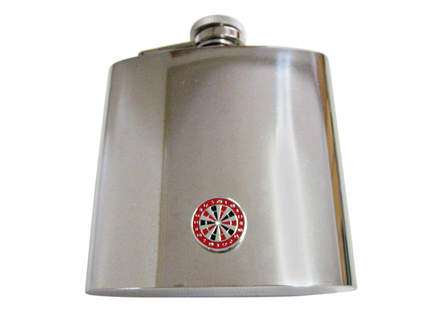 Red Dartboard 6 Oz. Stainless Steel Flask