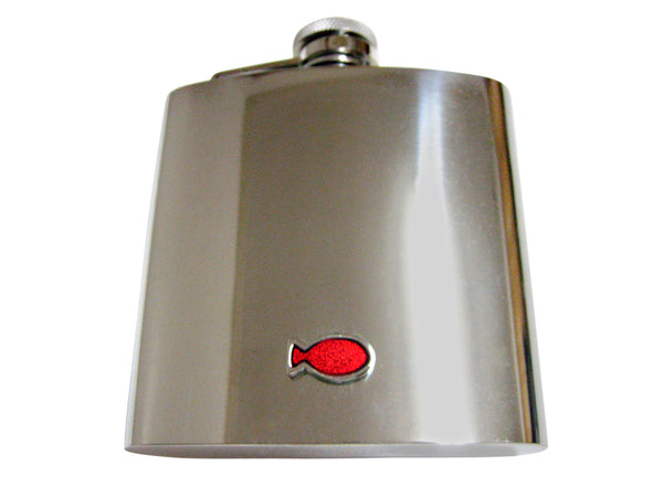 Red Fish 6 Oz. Stainless Steel Flask