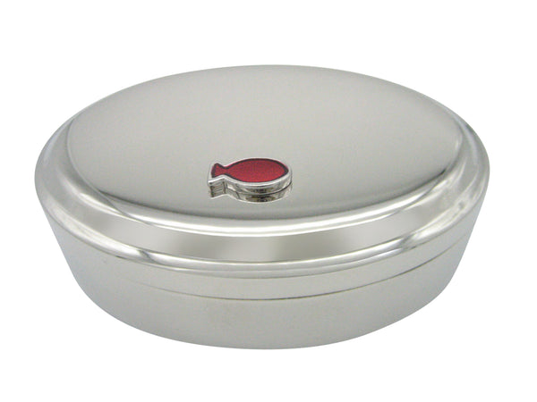 Red Fish Pendant Oval Trinket Jewelry Box
