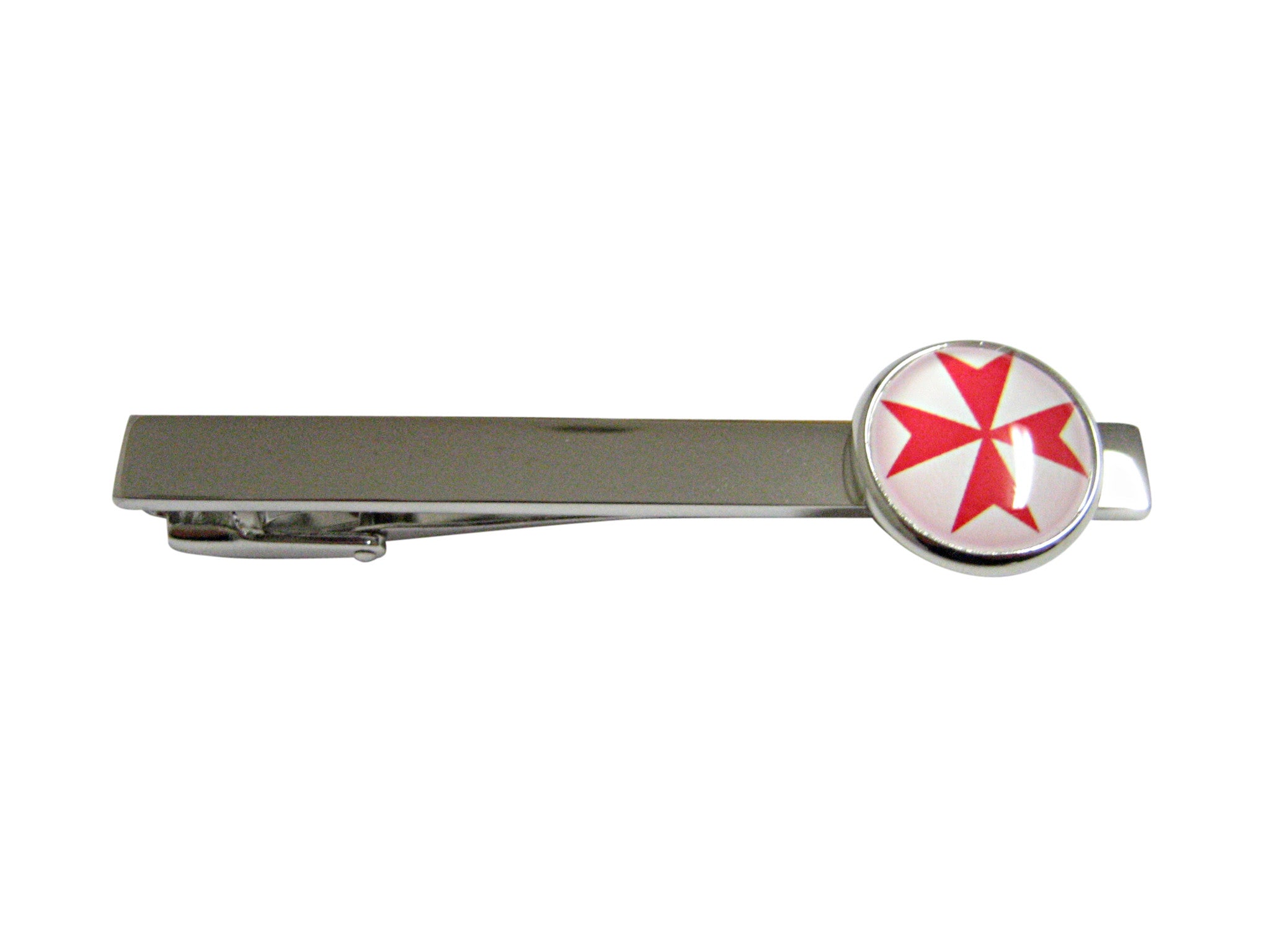 Red Maltese Cross Square Tie Clip