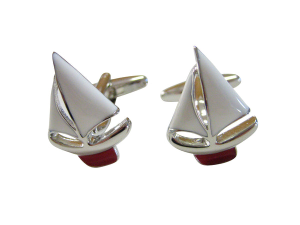 Red Sail Boat Cufflinks