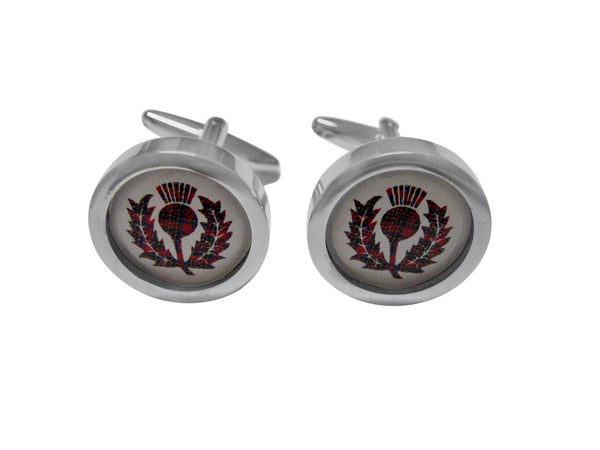Red Scottish Thistle Cufflinks