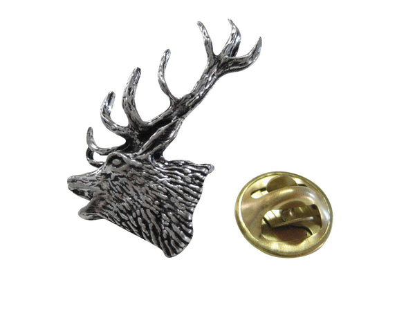 Red Stag Head Lapel Pin