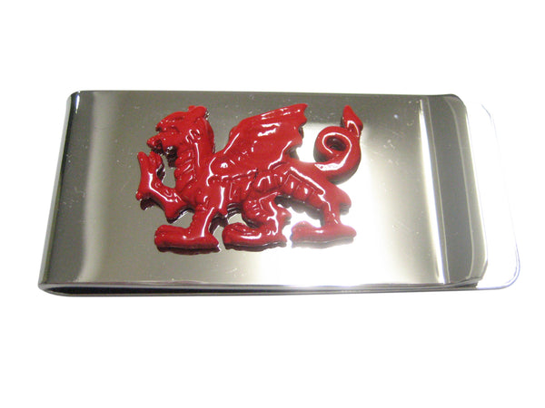 Red Toned Welsh Dragon Money Clip