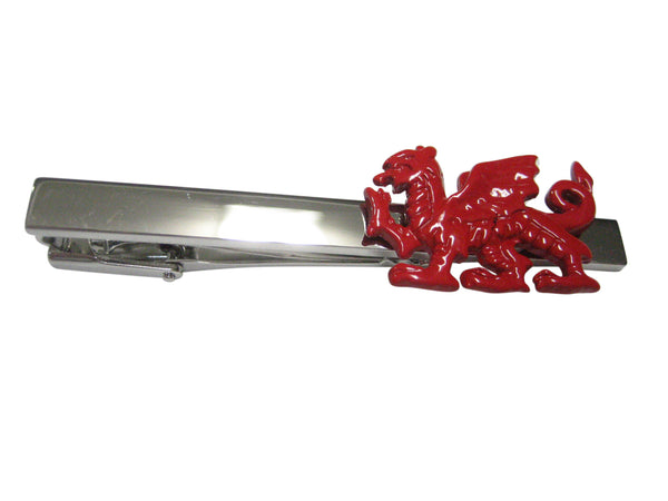 Red Toned Welsh Dragon Tie Clip