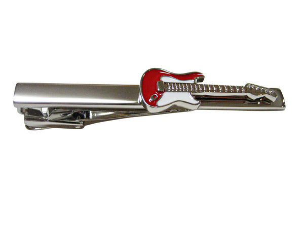 Red and White Full Guitar Square Tie Clip