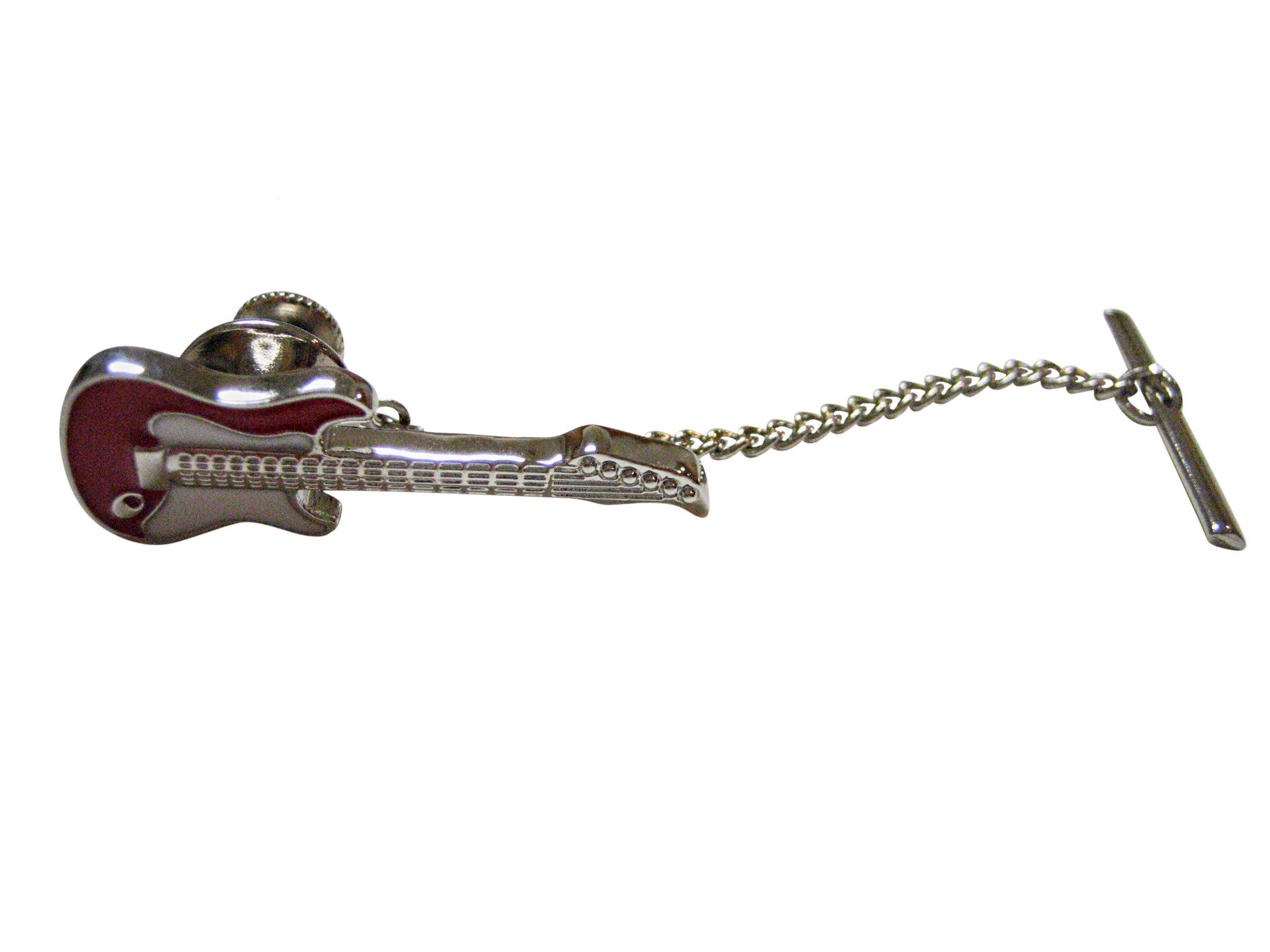 Red and White Full Guitar Tie Tack