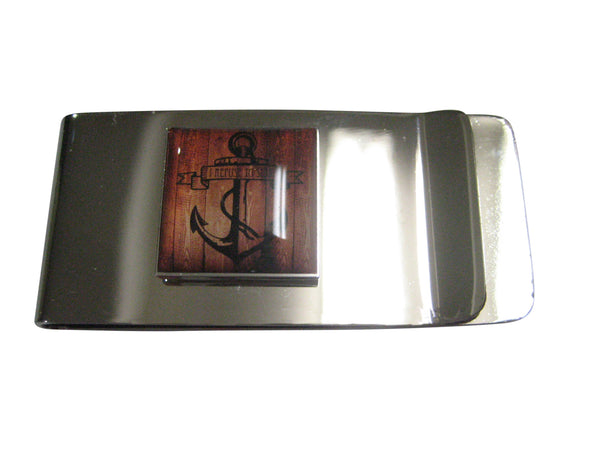 Red and Orange Toned Square Nautical I Refuse To Sink Anchor Money Clip