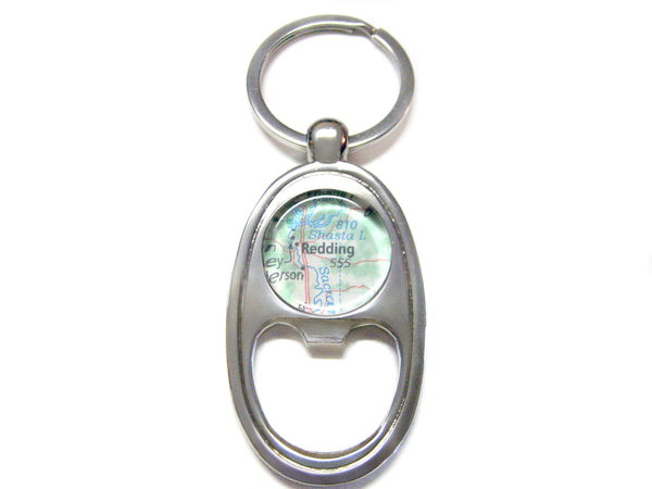 Redding California Map Bottle Opener Key Chain