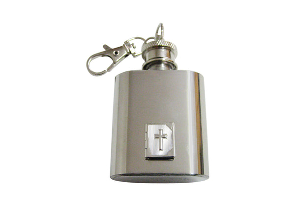 Religious Bible Locket 1 Oz. Stainless Steel Key Chain Flask