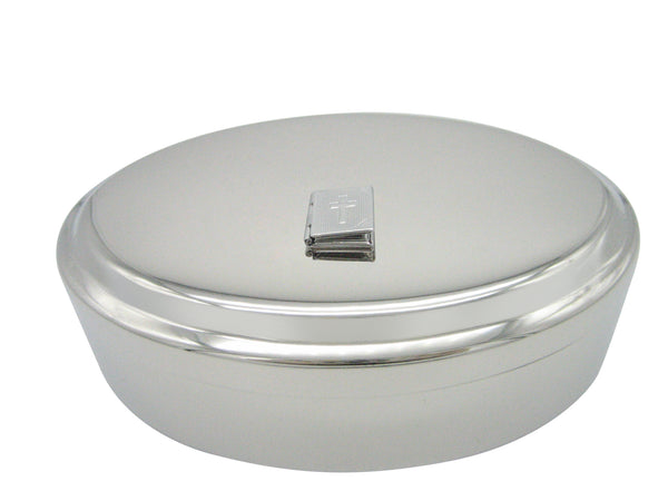 Religious Bible Locket Pendant Oval Trinket Jewelry Box