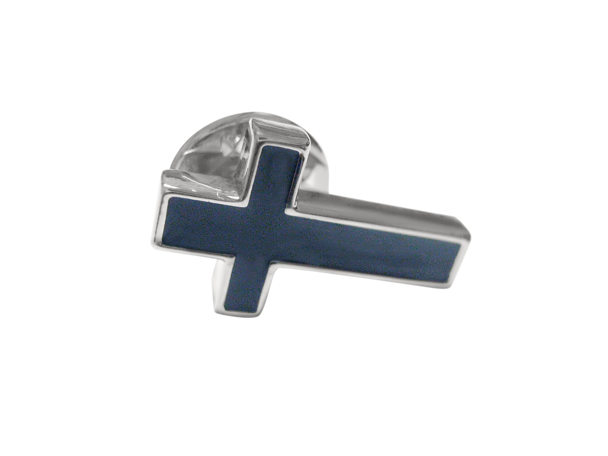 Religious Black Cross Lapel Pin