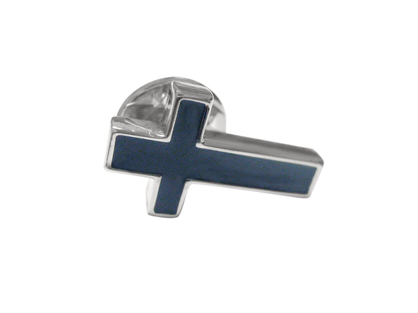 Religious Black Cross Lapel Pin