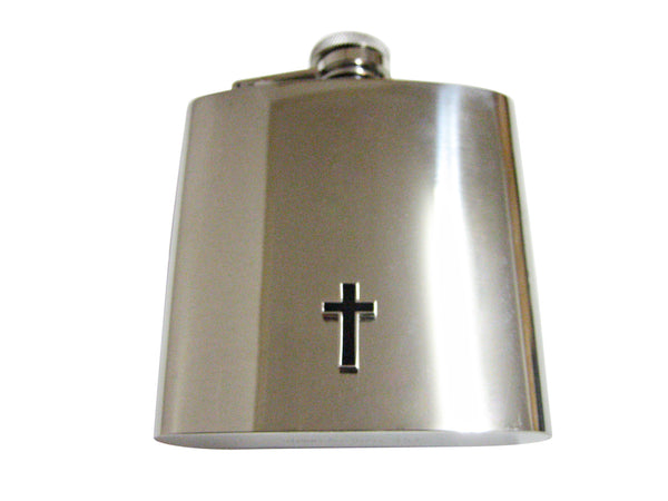 Religious Black Cross 6 Oz. Stainless Steel Flask