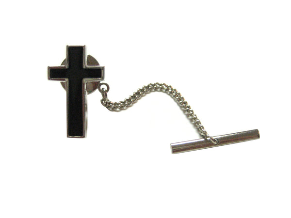 Religious Black Cross Tie Tack