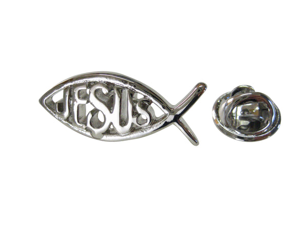 Religious Jesus Fish Lapel Pin and Tie Tack