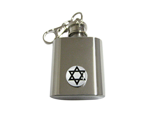 Religious Star of David Pendant 1 Oz. Stainless Steel Key Chain Flask