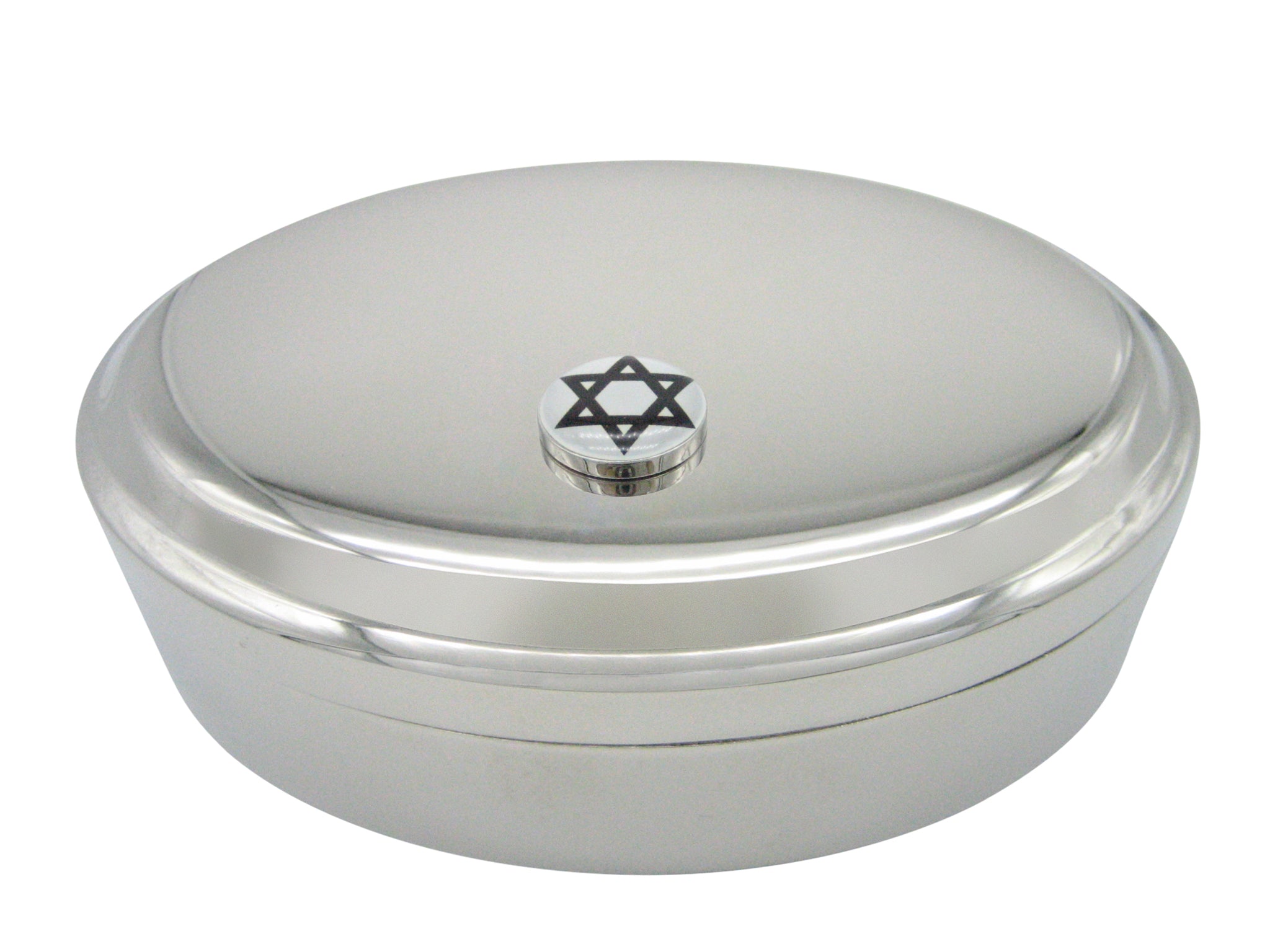 Religious Star of David Pendant Oval Trinket Jewelry Box