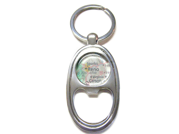 Reno Nevada Map Bottle Opener Key Chain