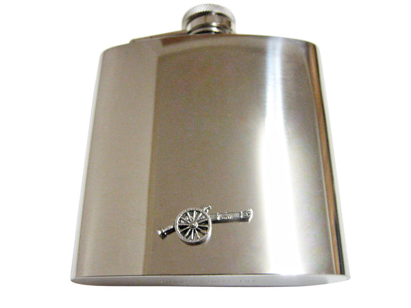 Retro War Cannon 6 Oz. Stainless Steel Flask