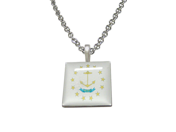 Rhode Island State Flag Pendant Necklace
