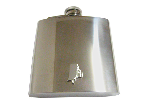 Rhode Island State Map Shape 6 Oz. Stainless Steel Flask