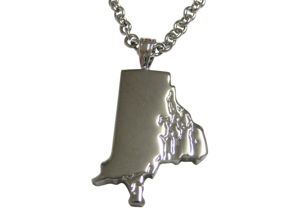 Rhode Island State Map Shape Pendant Necklace