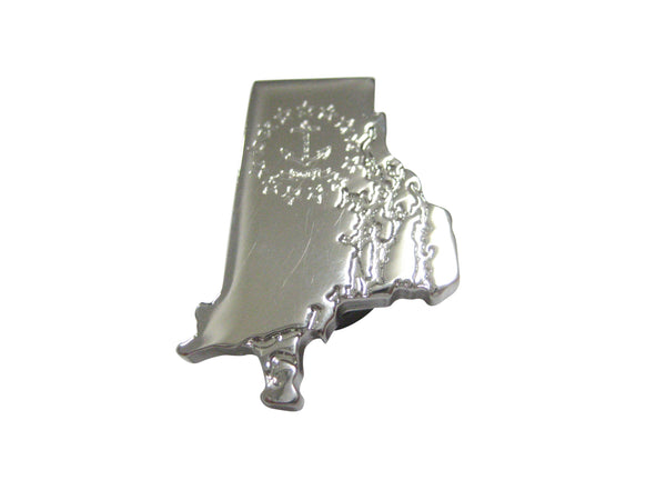 Rhode Island State Map Shape and Flag Design Magnet