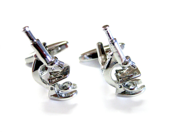 Rhodium Plated Microscope Cufflinks