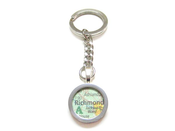 Richmond Virginia Map Pendant Keychain