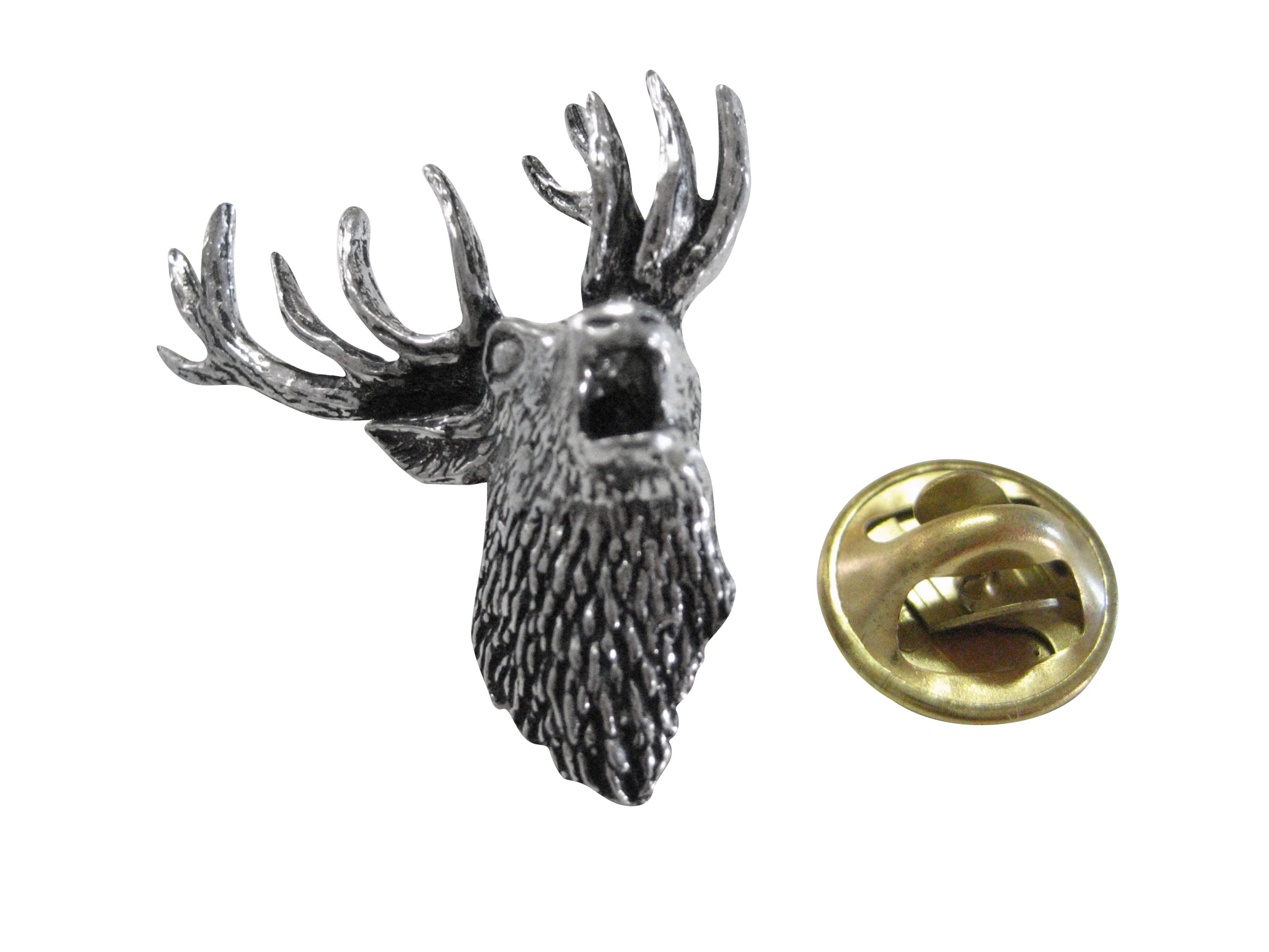 Roaring Stag Deer Head Lapel Pin