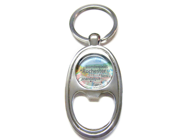 Rochester New York Map Bottle Opener Key Chain