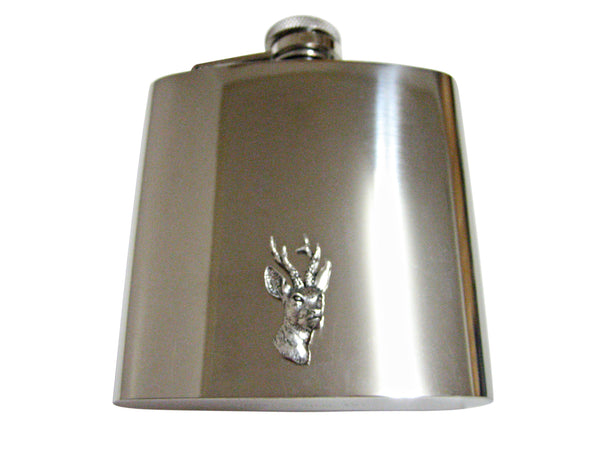 Roebuck Deer Head 6 Oz. Stainless Steel Flask