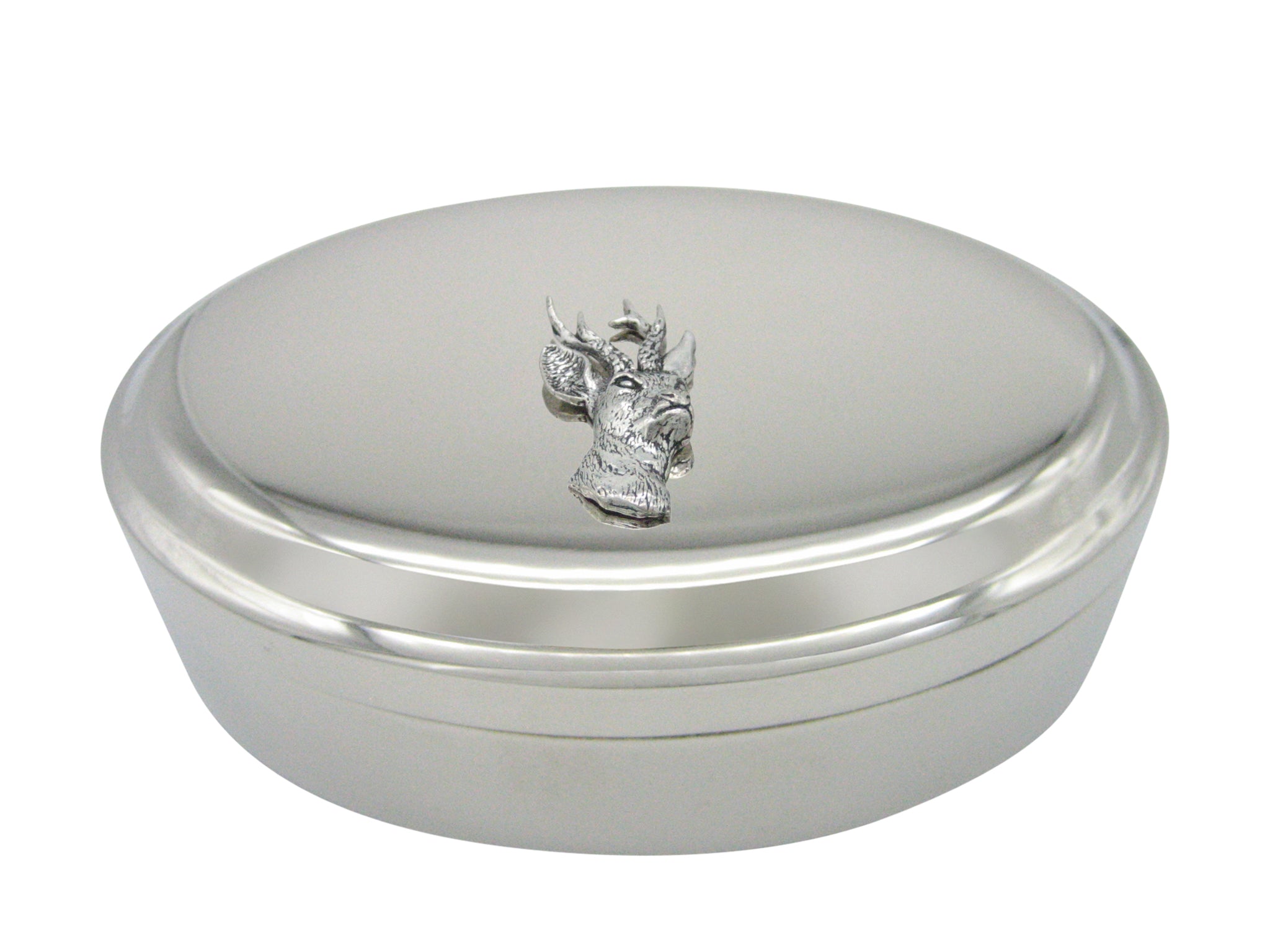 Roebuck Deer Head Pendant Oval Trinket Jewelry Box