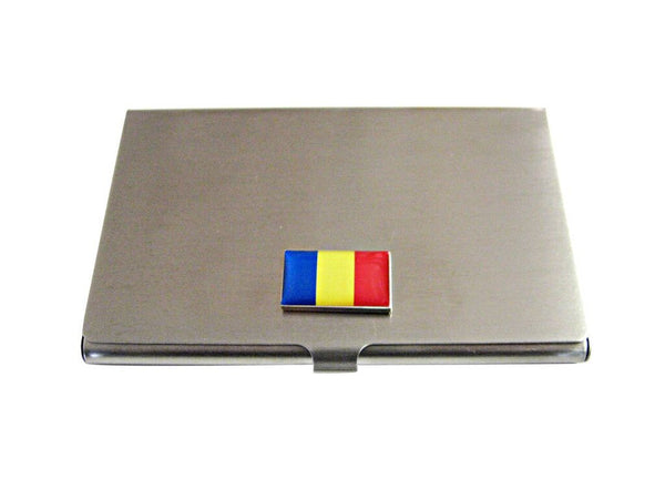 Romania Flag Pendant Business Card Holder