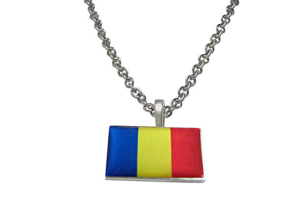 Romania Flag Pendant Necklace