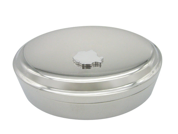 Romania Map Shape Pendant Oval Trinket Jewelry Box
