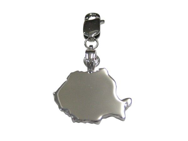 Romania Map Shape Pendant Zipper Pull Charm