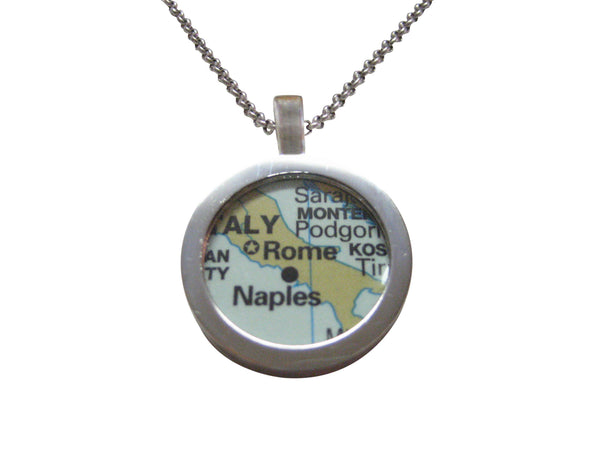 Rome Italy Map Pendant Necklace