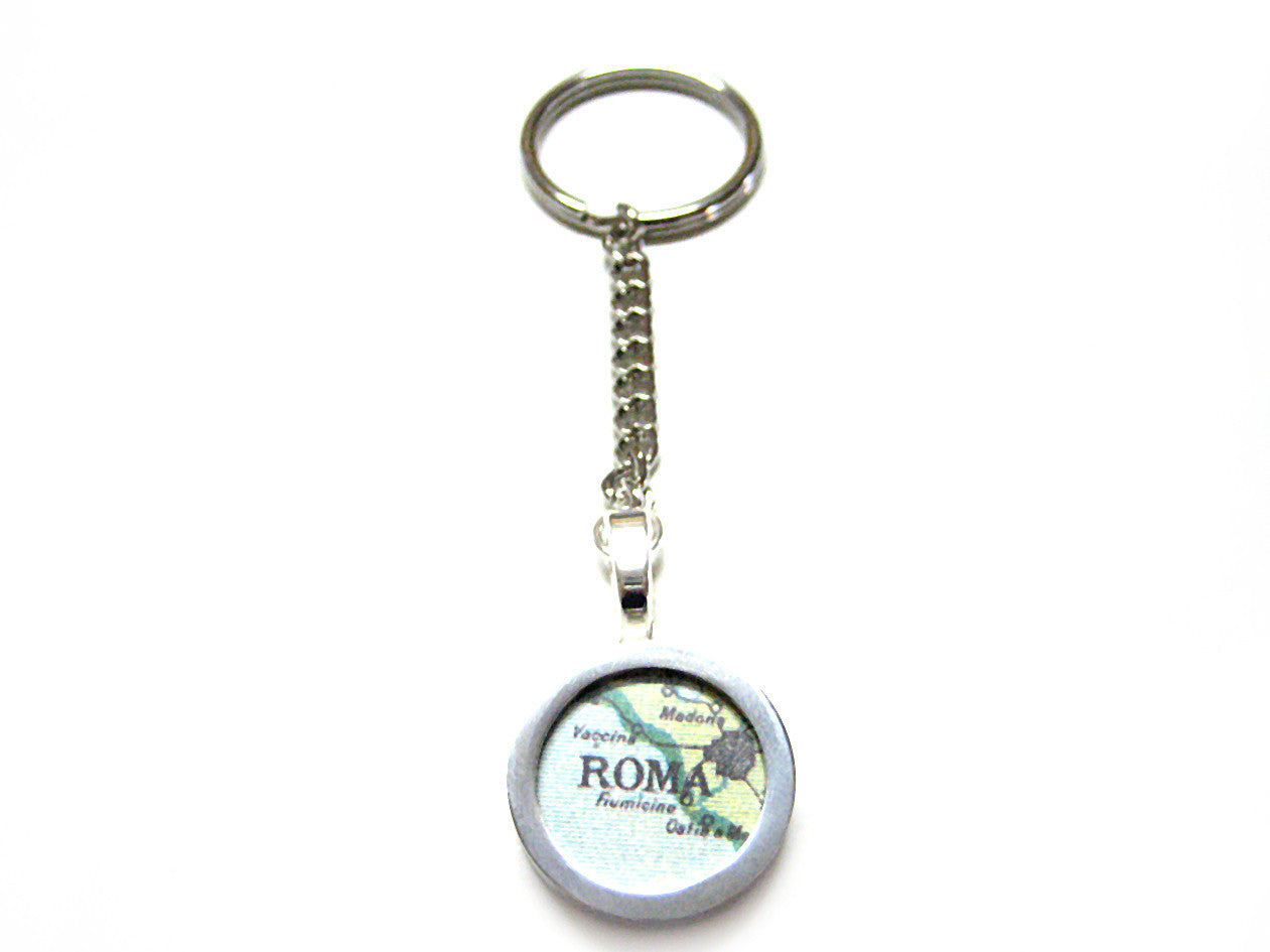 Rome Map Key Chain