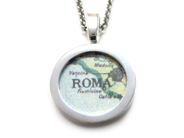 Rome Map Pendant Necklace