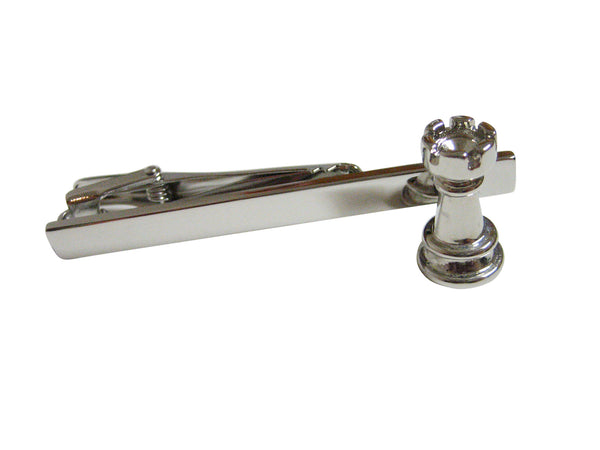 Rook Chess Piece Pendant Square Tie Clip