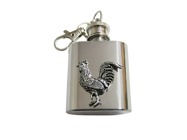 Rooster Chicken 1 Oz. Stainless Steel Key Chain Flask
